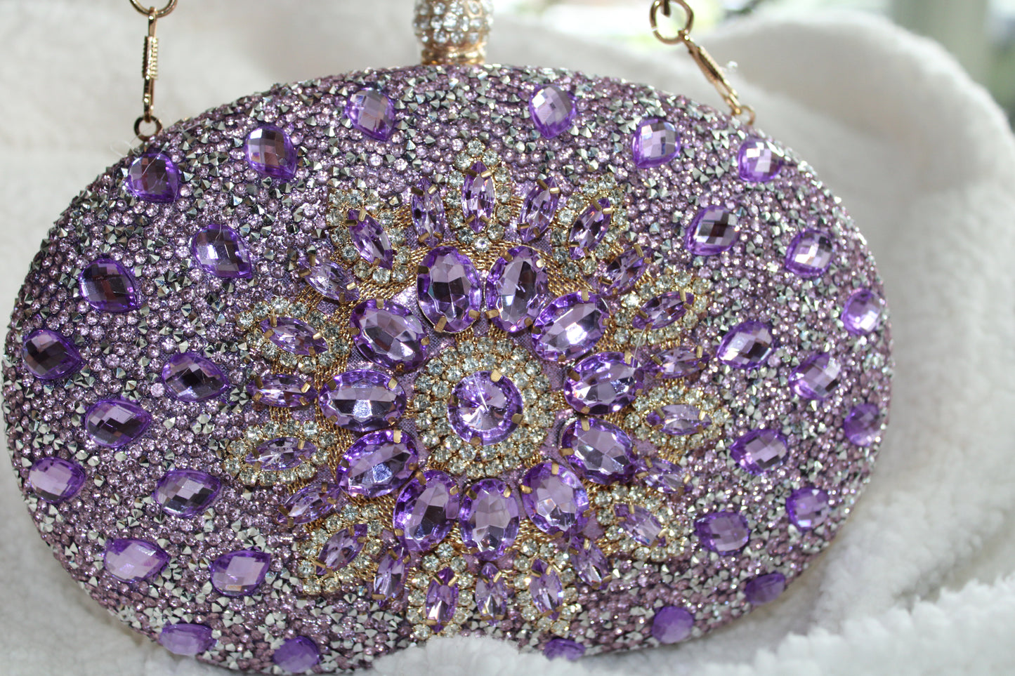 Luxury diamond cross body bags purple