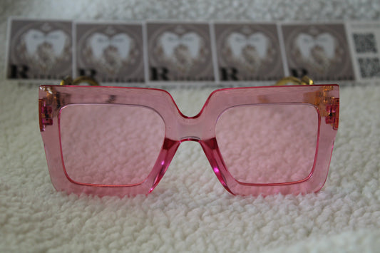 Sunglasses pink  gold color on side