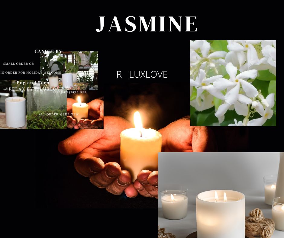 white HOME MADE Candle BY R LUXLOVE