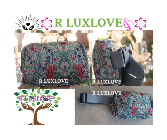 Blue light cross body OR Chest Bag flower R LUXLOVE