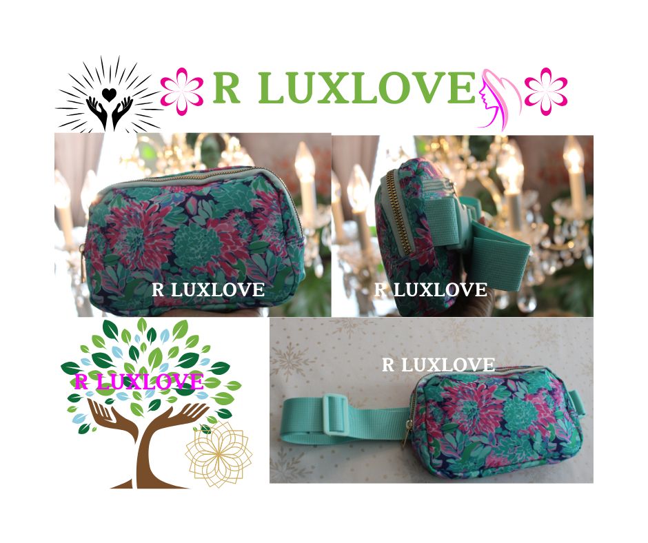 Flower light green cross body OR Chest Bag flower R LUXLOVE