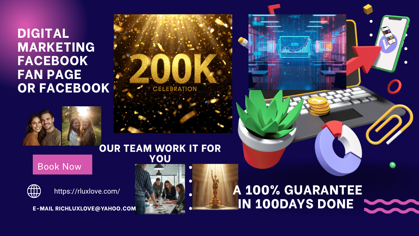 200 k Help you  to Grow Your Fan Page or Personal to 200,000 Followers Quickly save lots time