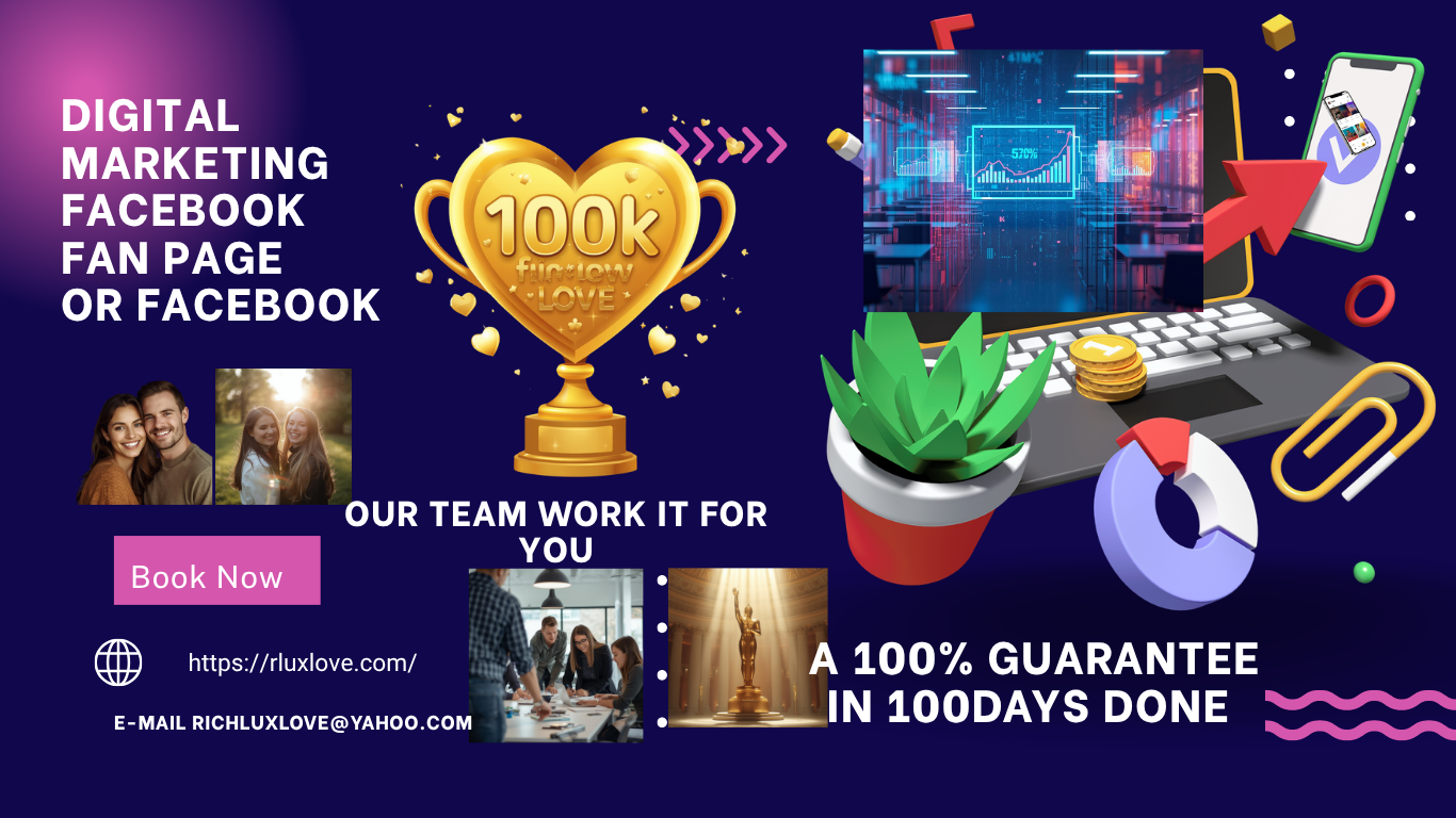 100 k Help you  to Grow Your Fan Page or Personal to 100,000 Followers Quickly save lots time