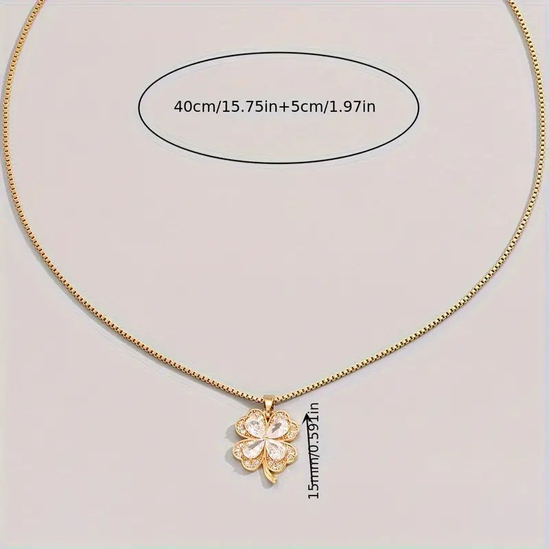 Lucky Clover Necklace with R LUXLOVE