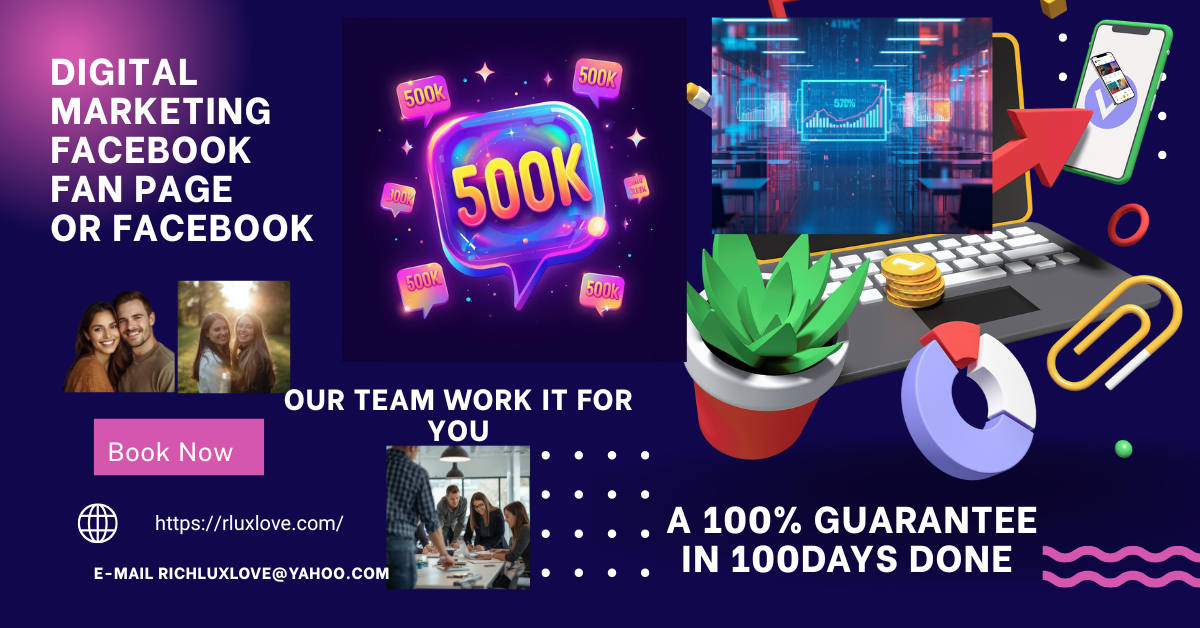 500 k Help you  to Grow Your Fan Page to 500,000 Followers Quickly save lots time